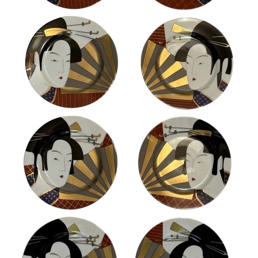 Fitz &Floyd Geisha Design Plates
